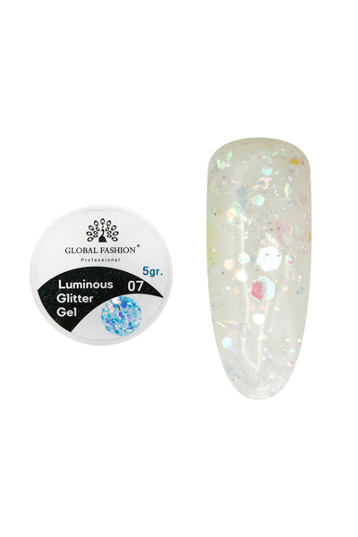 global fashion Set de 6 unități: Gel luminiscent Luminous Glitter Gel cu scli...