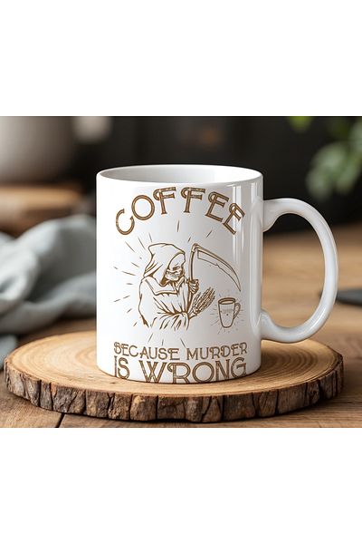 BB TRADE Coffee Is Wrong Designed White Ceramic Printed Mug 330ml