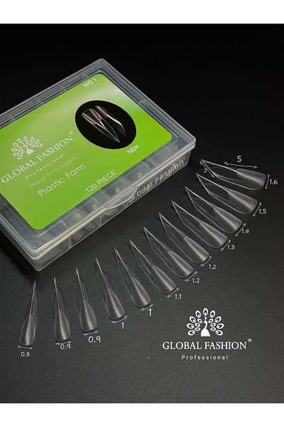 global fashion Set extensie, tipsuri reutilizabile, edge, 120 buc, Nr. 01