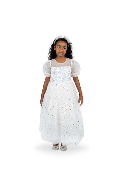 ddaniela White Party Dress Sequin Stars