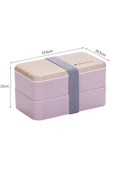 Homchen Homchen 2-tier lunch box, 18.5 x 10.5 x 9.2 cm, plastic, multicolor