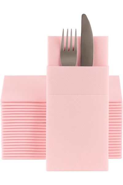 elaia Airlaid Cold Powder Pink 1/8 Waiter Fold Napkin 50 Pcs