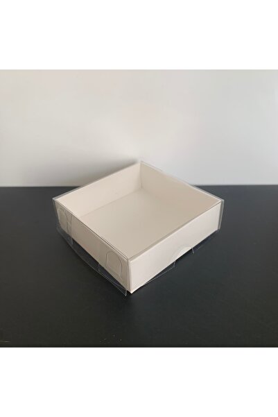 Güven Asetat Kutu Market 7x7x2.2 Ölçülü Altı Beyaz Karton Üstü Asetat Kutu (50 adet)