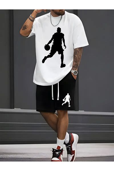 LAND MODA Running Shorts and Sweatpants Set for Men - Cozy Sportswear, Perfect for Spring/Summer,