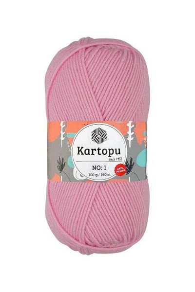Kartopu K782 No-1 Yarn – 100g Soft Anti-Pilling Acrylic, 160m – Light Pink