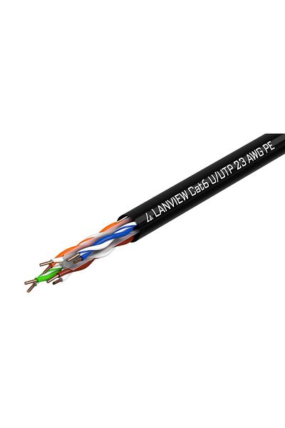 Lanview Cablu de rețea Cat6 U-UTP de exterior 4x2xAWG23 PE negru 305m, LVN122151