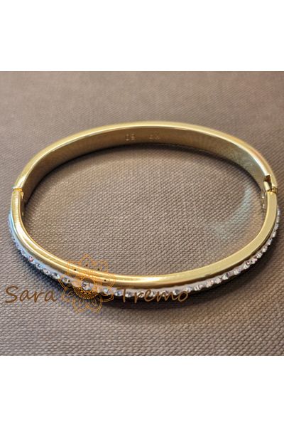 saratremo The Shine of Silence Bracelet – fixed, faceted, 14K gold plated