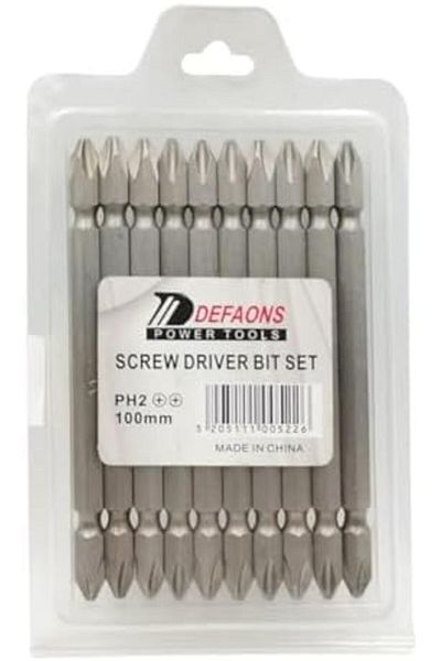 DEFAONS Drill Bit Screwdriver Bit Set 10 Pcs Set PH2 100mm -