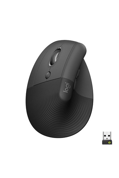 logitech Ergonomiczna Mysz Pionowa LIFT dla Leworęcznych - CZARNA / GRAFIOWA, 910-006474