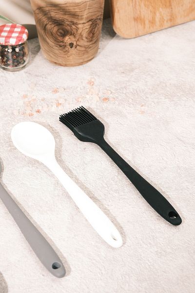 AYEM HOME Mini Silicone Brush, Spoon, Spatula and Whisk Set |   Set of 4, Non-Stick and Durable