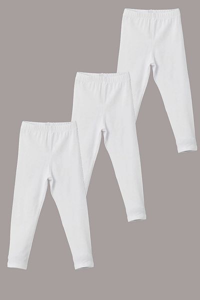 buğlem collection Pachet de 3 jambiere pentru copii din jerseu din bumbac pieptănat Lycra Confortabil și respirabil 2-14 ani