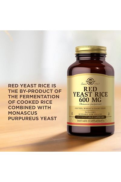 Solgar Red Yeast Rice, 120 Vegetable Capsules, 600 mg, Support Heart Health