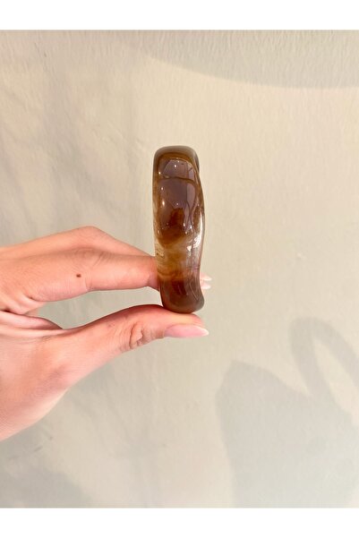 Lilyum Aksesuar Akrilik Reçine Kemik Kahverengi Bilezik Bileklik (1 ADET)