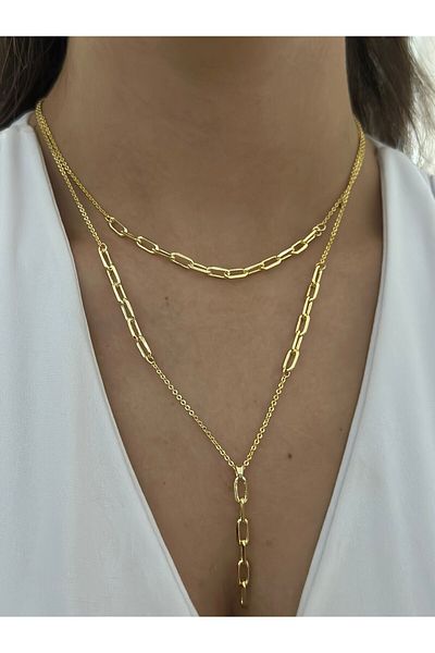 MyladyAccessoriess Double Chain Steel Necklace