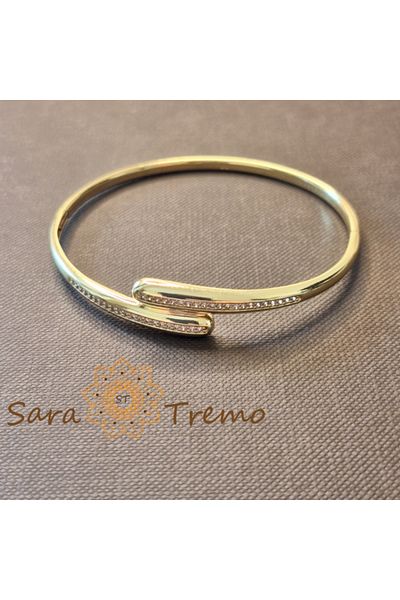 saratremo The Covenant of Silence Bracelet – crossover, 14K gold plated, with zirconia
