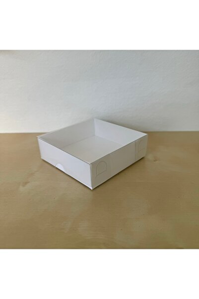 Güven Asetat Kutu Market 9x9x3 Altı Beyaz Karton Üstü Asetat Kutu (50 adet)