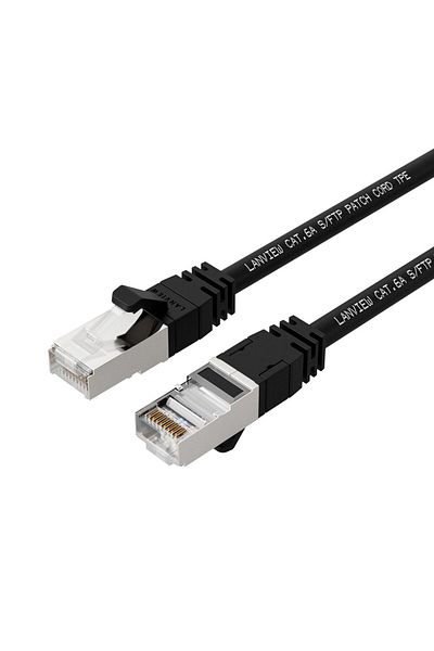 Lanview Cablu cablu CAT6A S/FTP 1.5m negru LSZH, FLEXIBILITATE MAXIMĂ, LV-SFTP6A015B