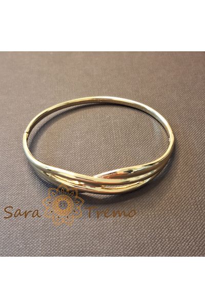 saratremo Life Line Bracelet – fixed, cross pattern, 14K gold plated