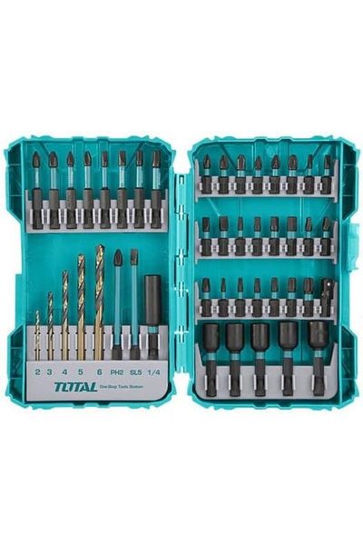 TOTAL T0TAL TACSDL24502 45 Pcs Impact Driver, Screwdriver Bit Set