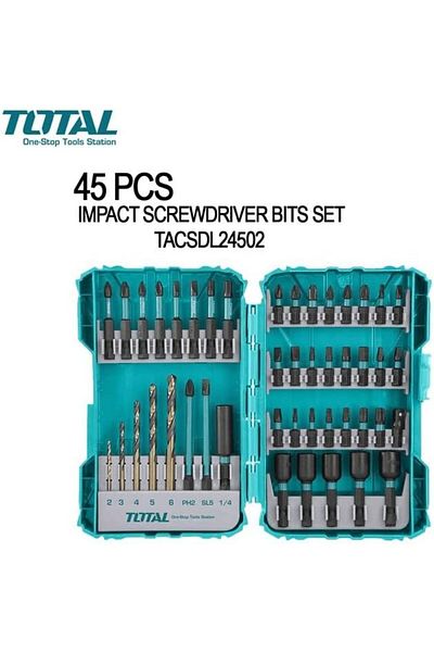 TOTAL T0TAL TACSDL24502 45 Pcs Impact Driver, Screwdriver Bit Set