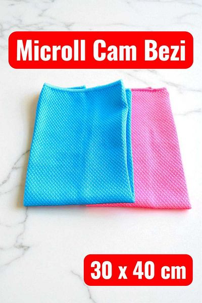 AYMETA Microll 2-Pack Microfiber Glass Cloth |   Pink & Blue |   Does Not Leave Marks – Does Not Leave Feathers – 30X40 cm