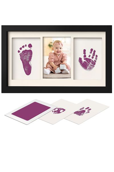 Moky Design Baby Hand Footprint Set, Boy Girl Newborn Baby Gift, Touchless Ink Printing Set (2 Pieces)