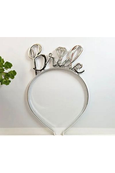 Deniz Party Store Silver Plastic Bride Crown Bachelorette Crown 1Pcs