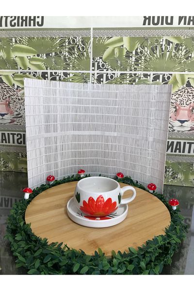 RGS HOMELİFE Red Floral Cup