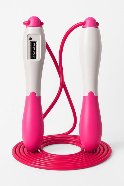 Telvesse Jump Rope Length Adjustable Mechanical Counter Adjustable Display Jump Rope Jump Rope Pink 5006