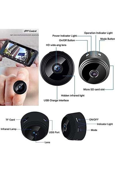Other كاميرات واي فاي صغيرة مخفية بدقة 1080 بكسل مع بطاقة ذاكرة 128 جيجابايت، كاميرا تجسس لاسلكية، كاميرا مربية، رؤية ليلية