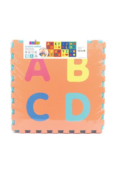 LUDIRO Educational Puzzle Mat with Letters and Shapes, 8 Pieces XXL 60x60 Cm, EVA Foam