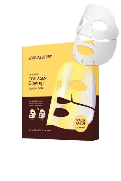 EQQUALBERRY Collagen Glow up Hydrogel Mask 4lü - Leke Önleyici Parlatıcı Kola...