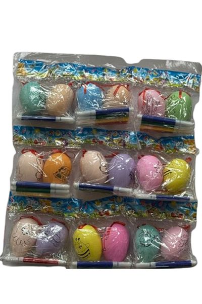 Other Egg Coloring Toy – 12-Piece Set, Multicolored Eggs with Coloring Pens