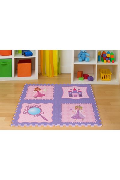 LUDIRO Puzzle Carpet, 4 Pieces 48.6x48.6 Cm, EVA Foam, Fairy Tale Design