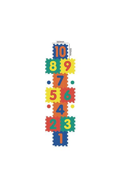 LUDIRO EVA Foam Puzzle Mat for Children, Set of 10 Educational Pieces with the Sotron Game, Multicolor