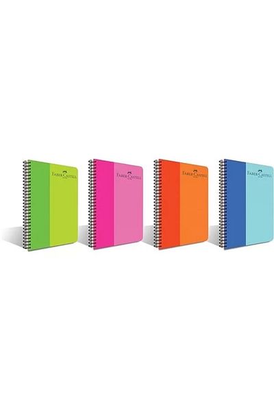Mena Rise Faber-Castell Color Spiral Notebook, A4, 100 Sheets, 70g Paper, Plain Page, Durable Cover, Easy