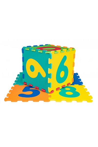 LUDIRO Children's Puzzle Mat with Removable Numbers 0-9, Safe EVA Foam, 10 Pieces 32x32 cm