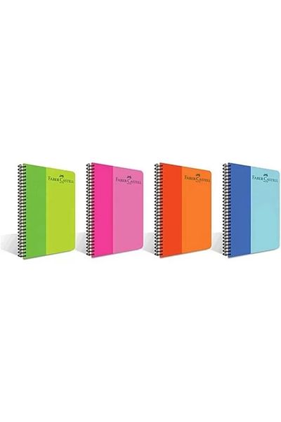 STOREMAX Faber-Castell Color Spiral Notebook, A4, 80 Sheets, 70g Paper, Checkered, 500 Micron Pp Cover, Pet