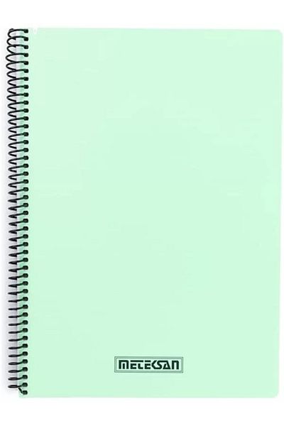 Mu Art Ahşap Karina Pastel Series, A4 100 Sheets Lined Pp Cover Spiral Notebook, Green