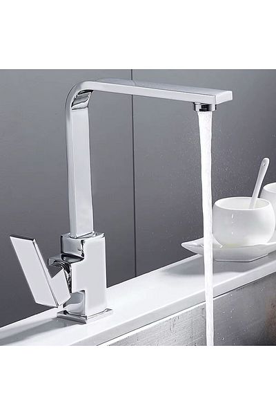 RENA DESIGN Chrome Square Body Sink Faucet New Model on Off Kitchen Faucet Brass Stainless Armature Guaranteed