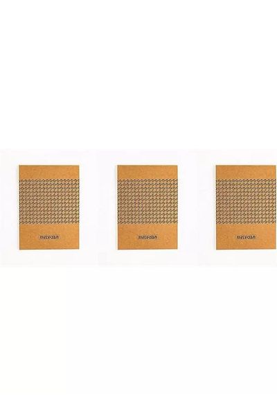 Mu Art Ahşap 17X24 cm Kraft Memo Pad 50 Sheets, Checkered, Pack of 3