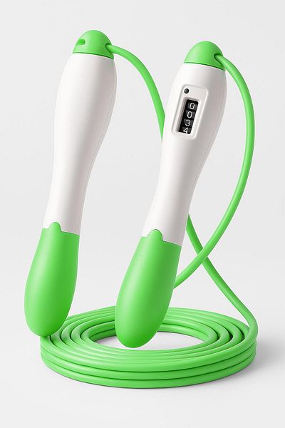 Telvesse Jump Rope Length Adjustable Mechanical Counter Adjustable Display Jump Rope Jump Rope Green 5006