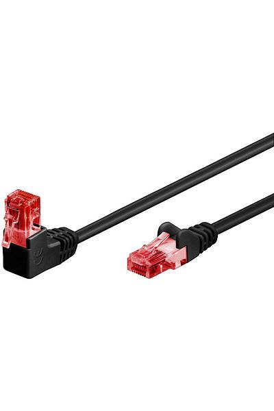 MicroConnect U/UTP CAT6 0,25M Czarny PVC 1 x 90°
