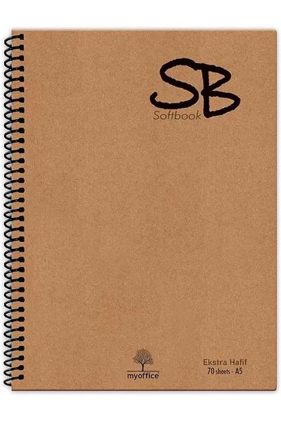 Mu Art Ahşap Sb A5 140 Pages Notebook Kraft Cover Spiral Light Paper Lined 70 Yp.
