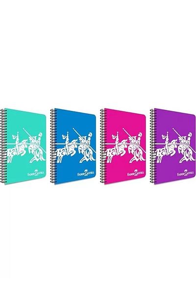 Mu Art Ahşap Faber-Castell Pp Cover Knights Vibrant Spiral Notebook 140 Sheets Checkered