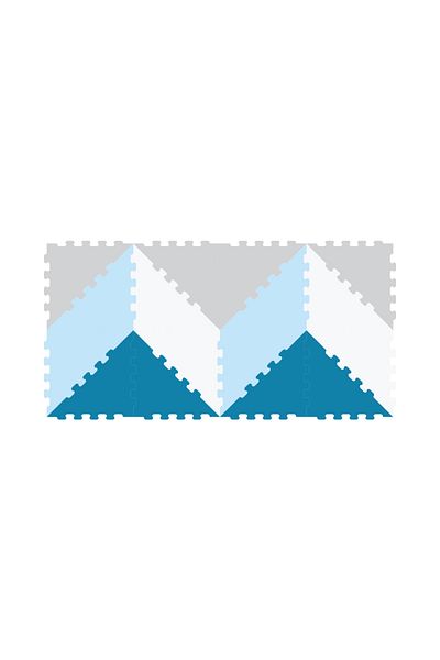 LUDIRO Puzzle Carpet, Mix & Match Triangles, 16 Pieces 32x32 Cm, Non-Slip, 4 Colors