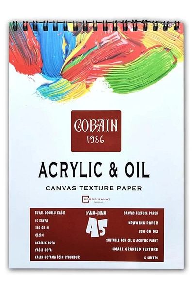 Mu Art Ahşap Caiet de pictură acrilic Cobain 1986 (A5)