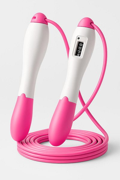 Telvesse Jump Rope Length Adjustable Mechanical Counter Adjustable Display Jump Rope Jump Rope Pink 5006