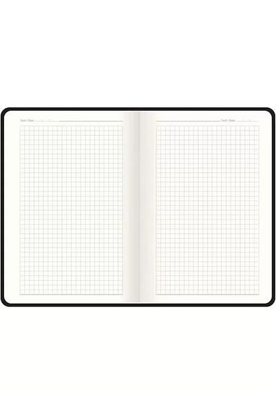 Mu Art Ahşap 13X21 96 Sheets Checkered Hardcover Premier Notebook - Black