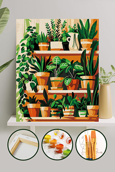 Palmiye Hobi Sanat Kırtasiye Sayılarla Boyama 40x50 Cm Tuval Seti Fırça Boya ...